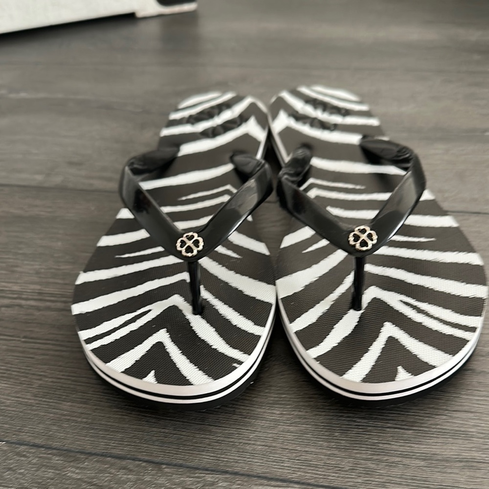 Kate Spade Zebra Print Sandals Black and White - Picture 3 of 7